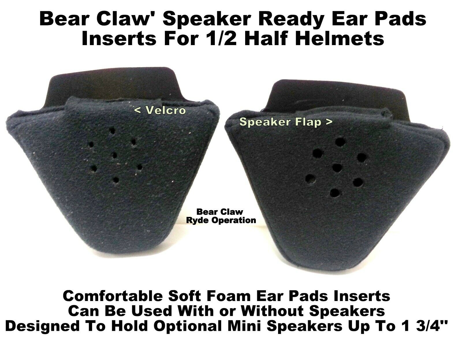 ear flaps for motorcycle helmets Bear Claw Audio Ready larger Ear Pads – Ryde-Motorcycle
