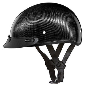 Daytona's DOT Half Helmet - Unisex - Carbon Fiber w/ Visor - D2-G