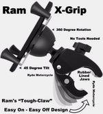 RAM X-Grip Tough-Claw Handlebar Mount - Holds LARGER Phones RAM-HOL-UN10-400U