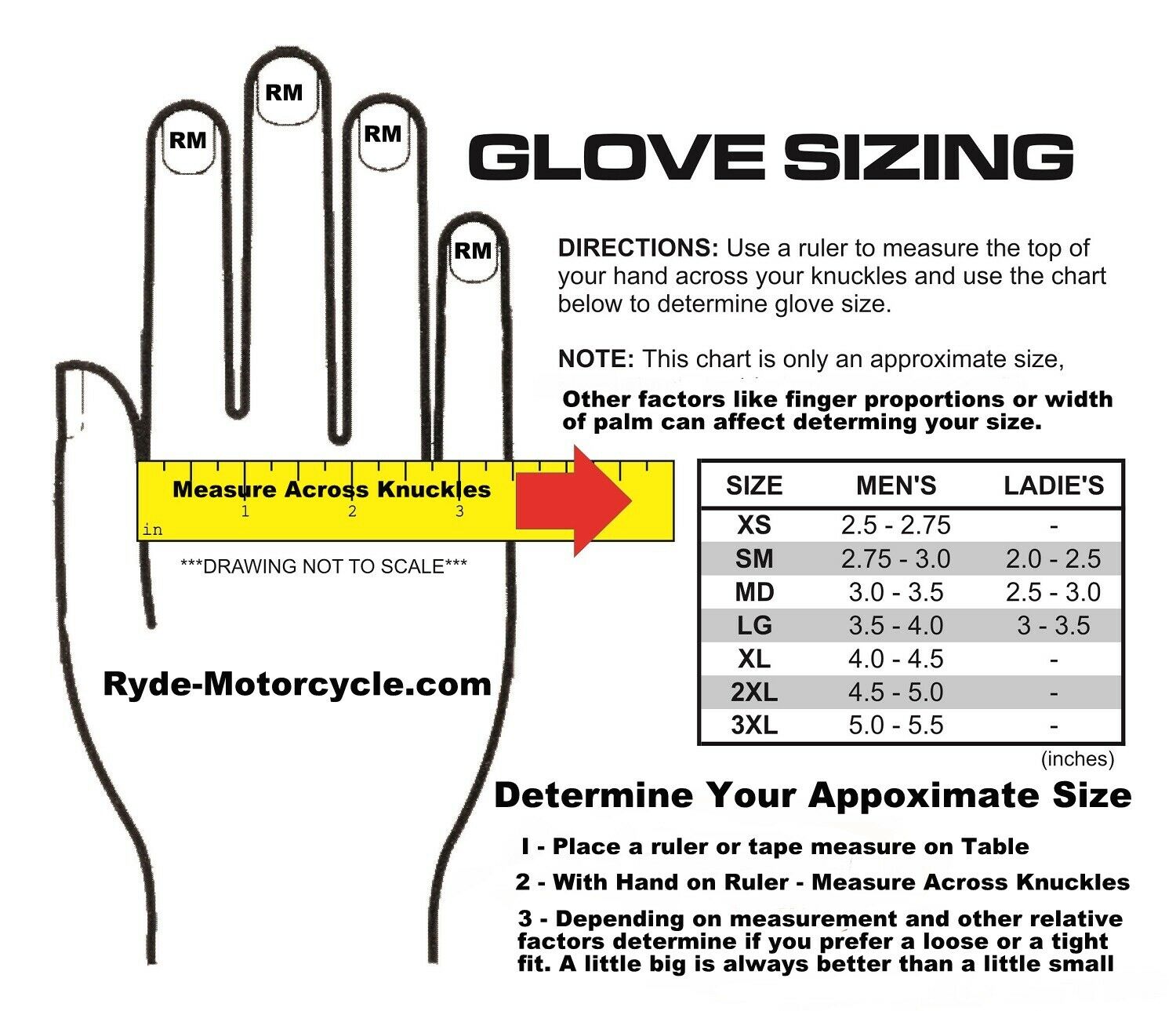 RM-56 Motorcycle Flex Finger Glove  Touch Screen EVA Padding - Sport Cruiser Touring