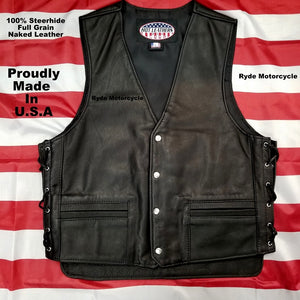 Made In USA Vest - Extra Long Back - Side Lace