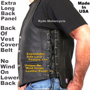 Made In USA Vest - Extra Long Back - Side Lace – Ryde-Motorcycle